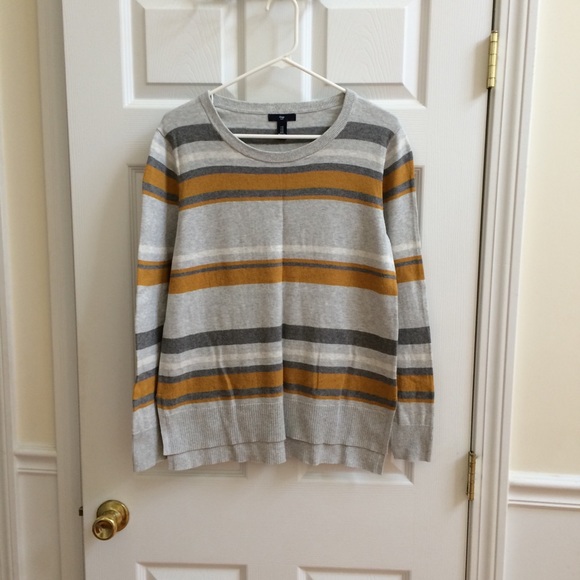 Gap sweater with grey/yellow/white stripes M - Picture 5 of 8